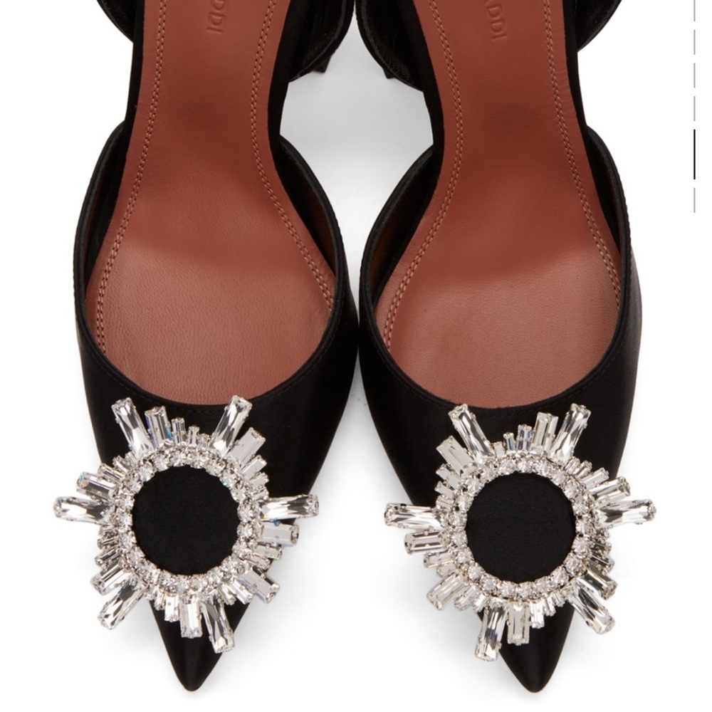 Amina Muaddi Begum Slingback Heel In Black - Picture 12 of 13